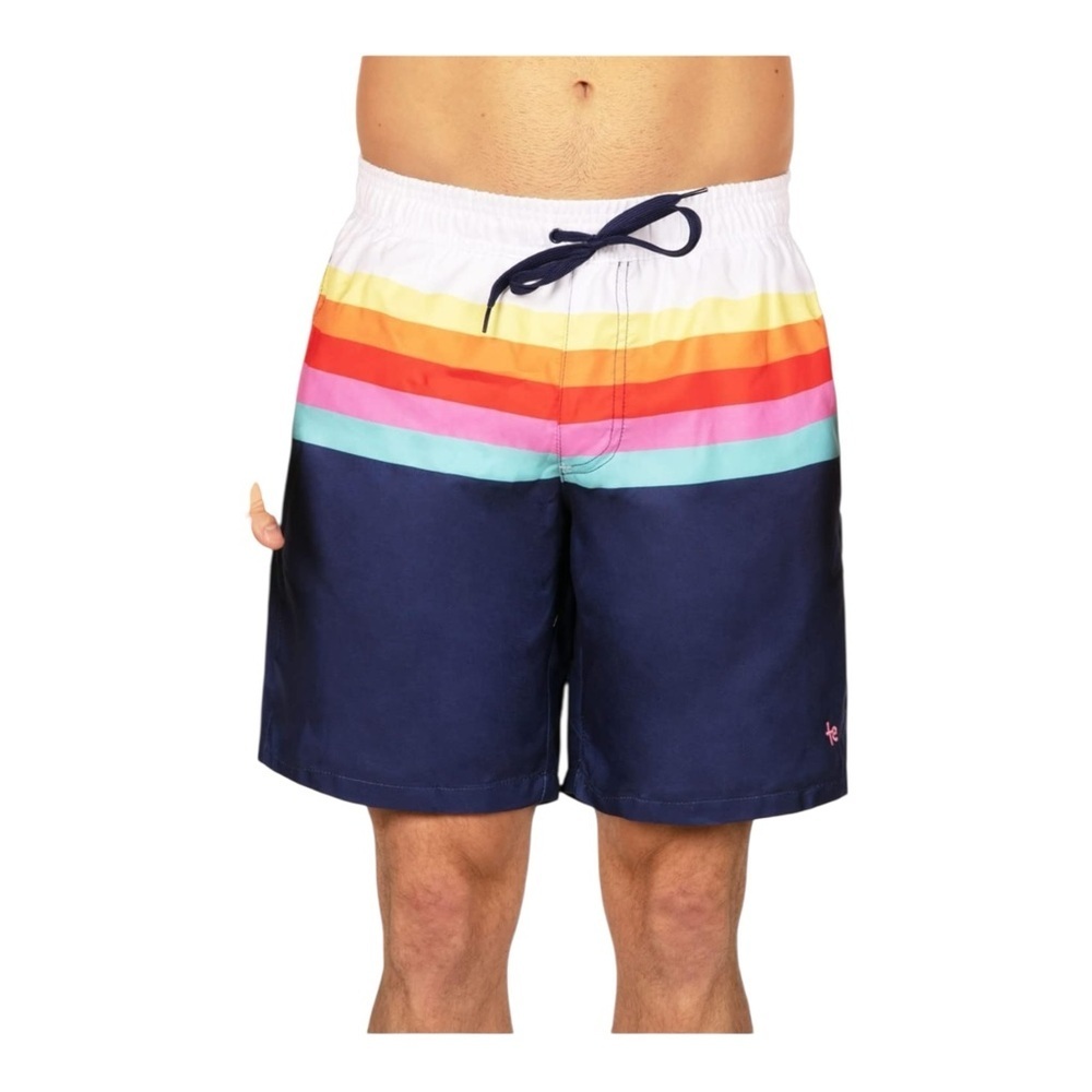 Tipsy Elves Santa Fe Rainbow Swim Trunks NWT